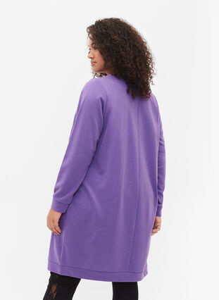 Pulloverkleid mit V-Ausschnitt, Deep Lavender, Model image number 1