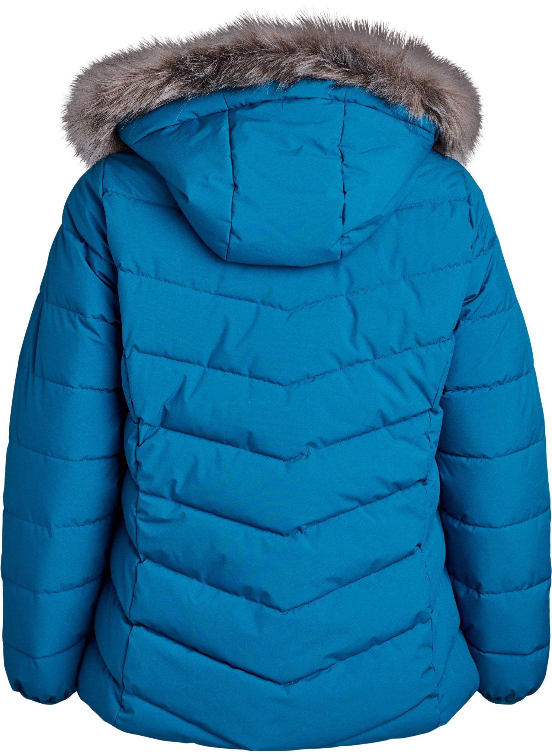 ZizziKurze Steppjacke mit Kapuze, Petrol, Packshot image number 1