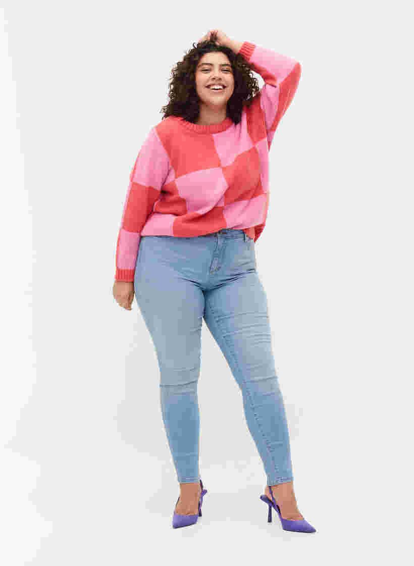 Karierter Pullover, Begonia Pink Comb, Model image number 3