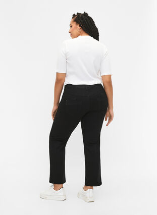 Regular Fit Gemma Jeans mit hoher Taille, Black, Model image number 2