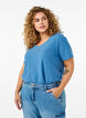 Einfarbiges basic T-Shirt aus Baumwolle, Blau, Model image number 0