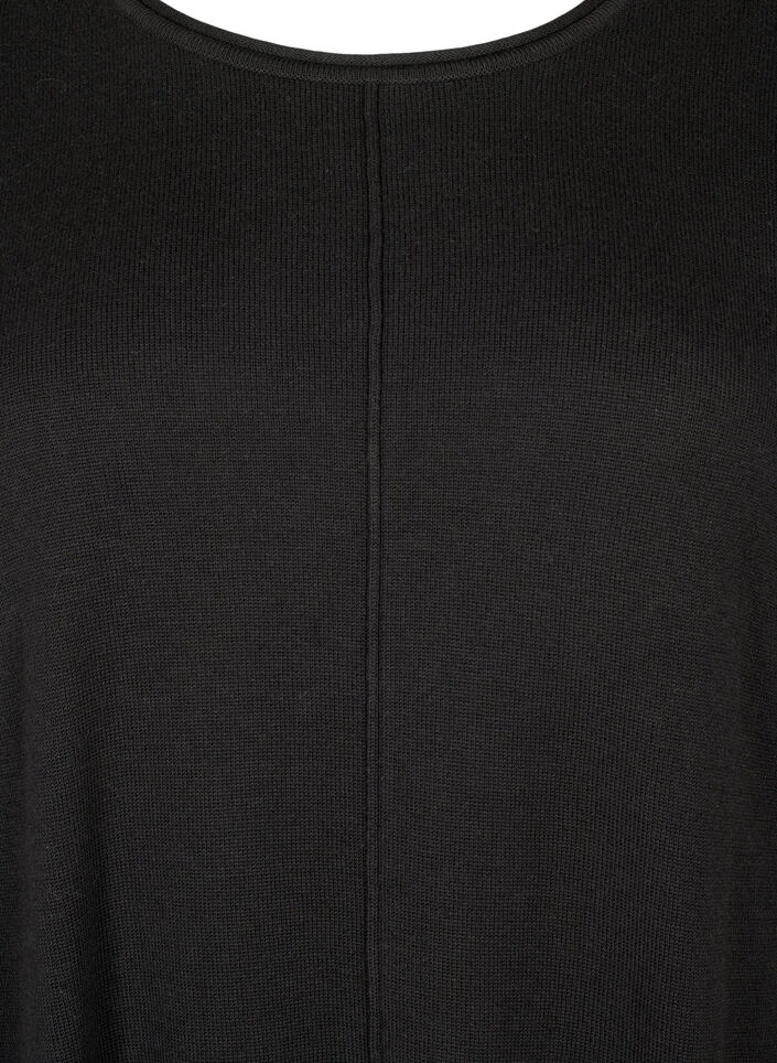 Gestrickte Bluse aus Baumwoll-Viskose-Mischung, Schwarz, Packshot image number 2