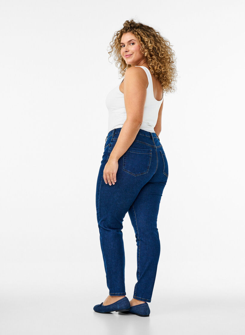 Slim Fit Emily Jeans mit normaler Taille, Dark blue, Model image number 1