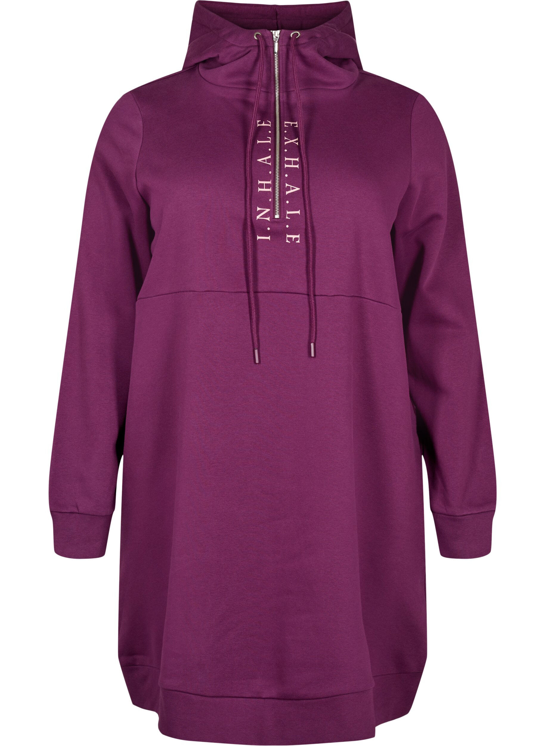 ZizziSportliches Sweatshirtkleid mit Kapuze, Pickled Beet/SilverP, Packshot image number 0