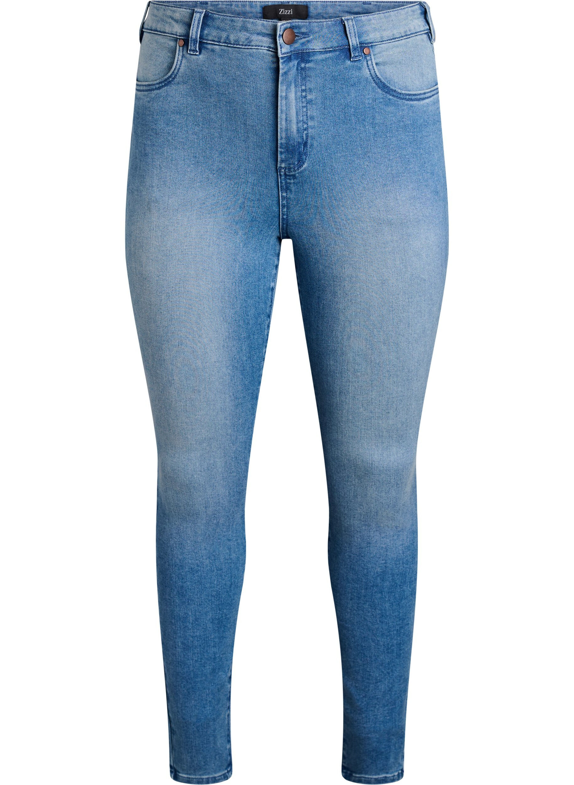 ZizziHoch taillierte super Slim Amy Jeans, Blau, Packshot image number 0
