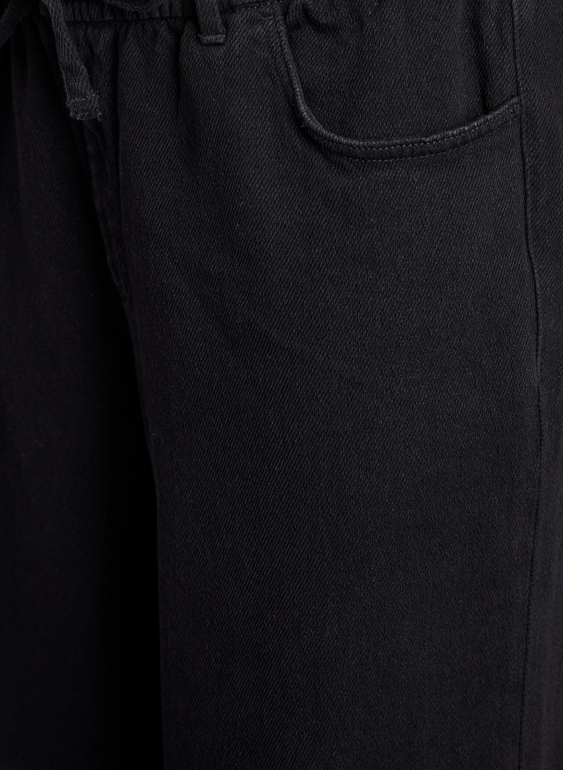 ZizziJeans mit lockerer Passform, elastischem Bund und Tunnelzug, Schwarz, Packshot image number 2