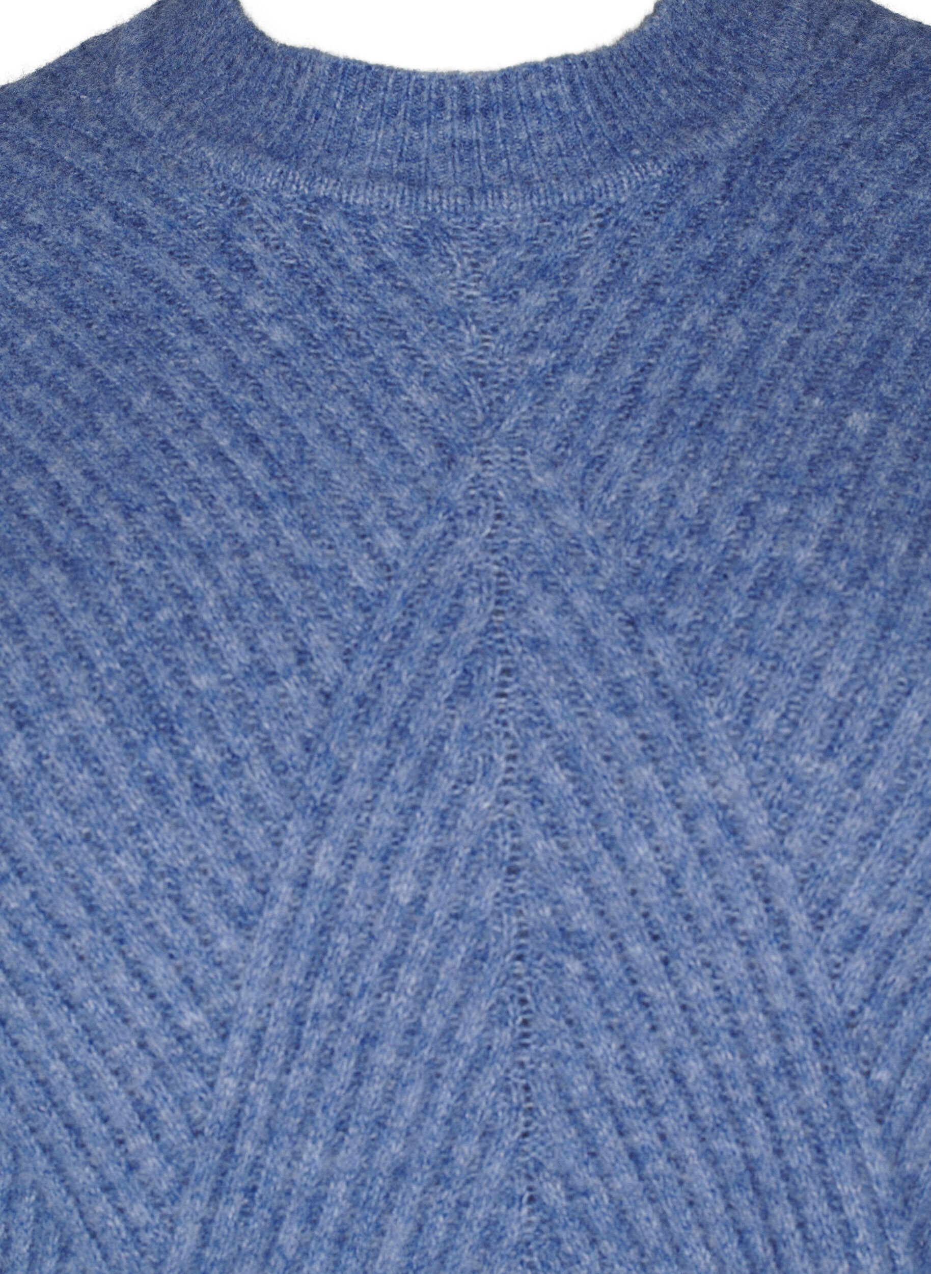 ZizziKurzes Rippstrickkleid mit Rundhalsausschnitt, Grey Blue Mel., Packshot image number 2