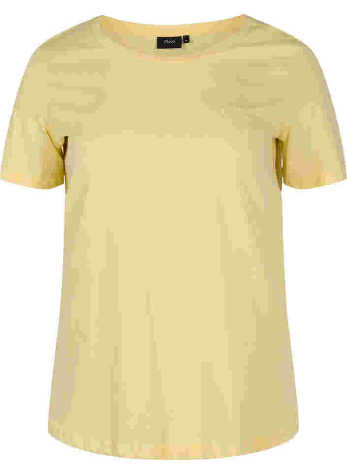 Kurzarm T-Shirt aus Baumwolle mit Aufdruck, Pale Banana Shine, Packshot image number 0