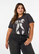 T-Shirt aus Baumwolle mit Frontprint, Grau, Model image number 0