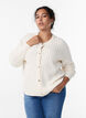 Zopfmuster-Strickjacke mit goldenen Kn&ouml;pfen, Vanille, Model image number 0