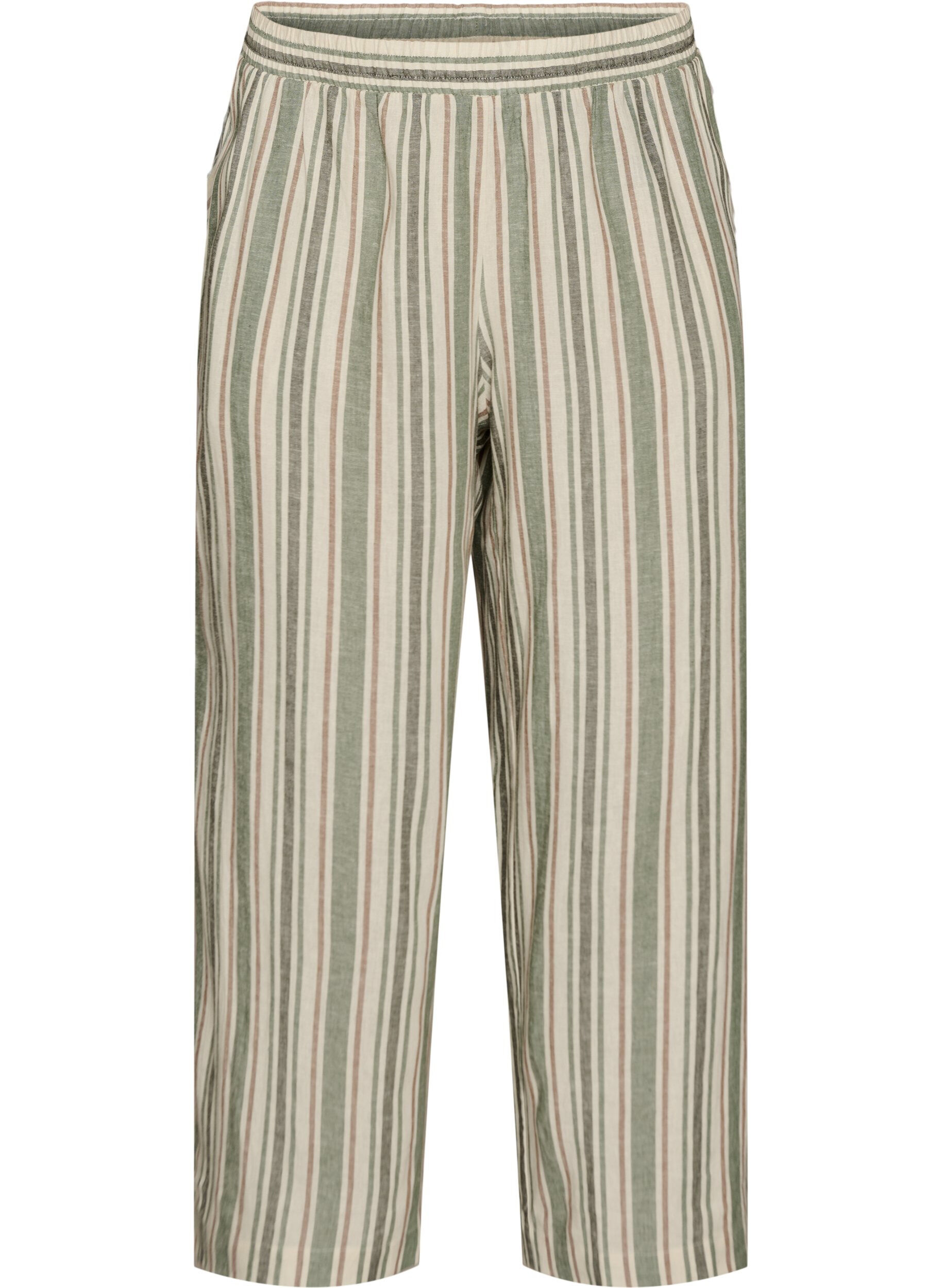 Hose aus Leinen und Viskose mit weitem Bein