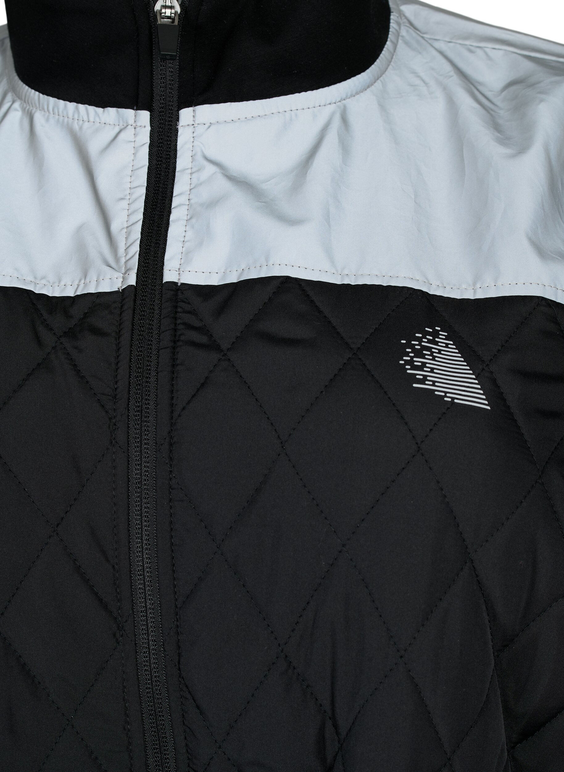 ZizziReflektierende Sportjacke mit verstellbarem Taillenbund, Black w. Reflex, Packshot image number 2