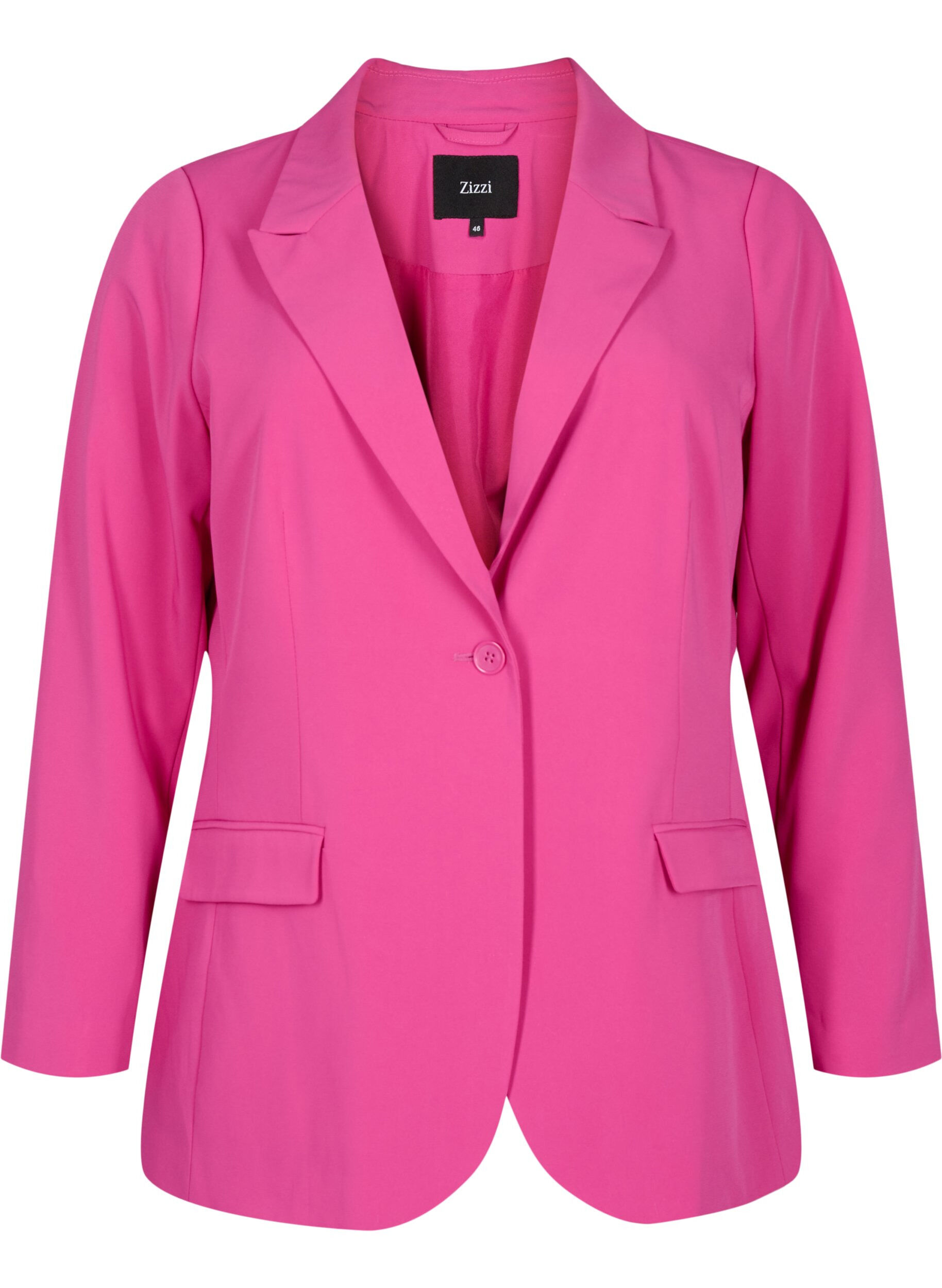 ZizziKlassischer Blazer mit Taschen, Festival Fuchsia, Packshot image number 0
