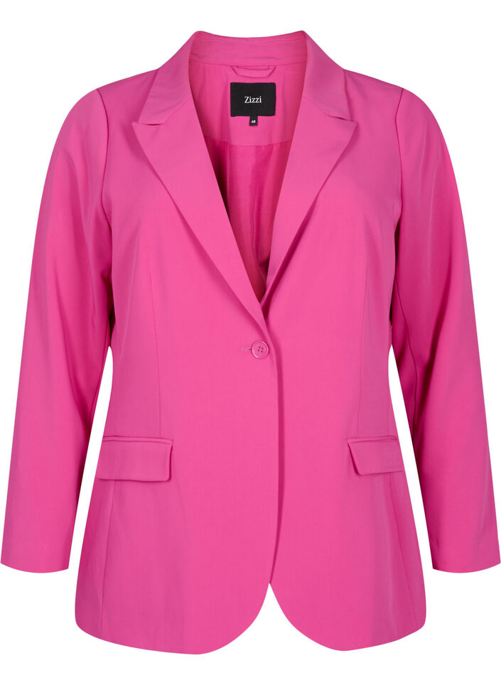 Klassischer Blazer mit Taschen, Festival Fuchsia, Packshot image number 0