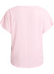 Bluse mit kurzen &Auml;rmeln und Rundhalsausschnitt, Pink, Packshot image number 1