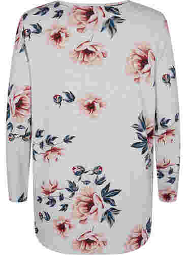 Geblümte Bluse mit langen Ärmeln, LGM w Rose Flower, Packshot image number 1