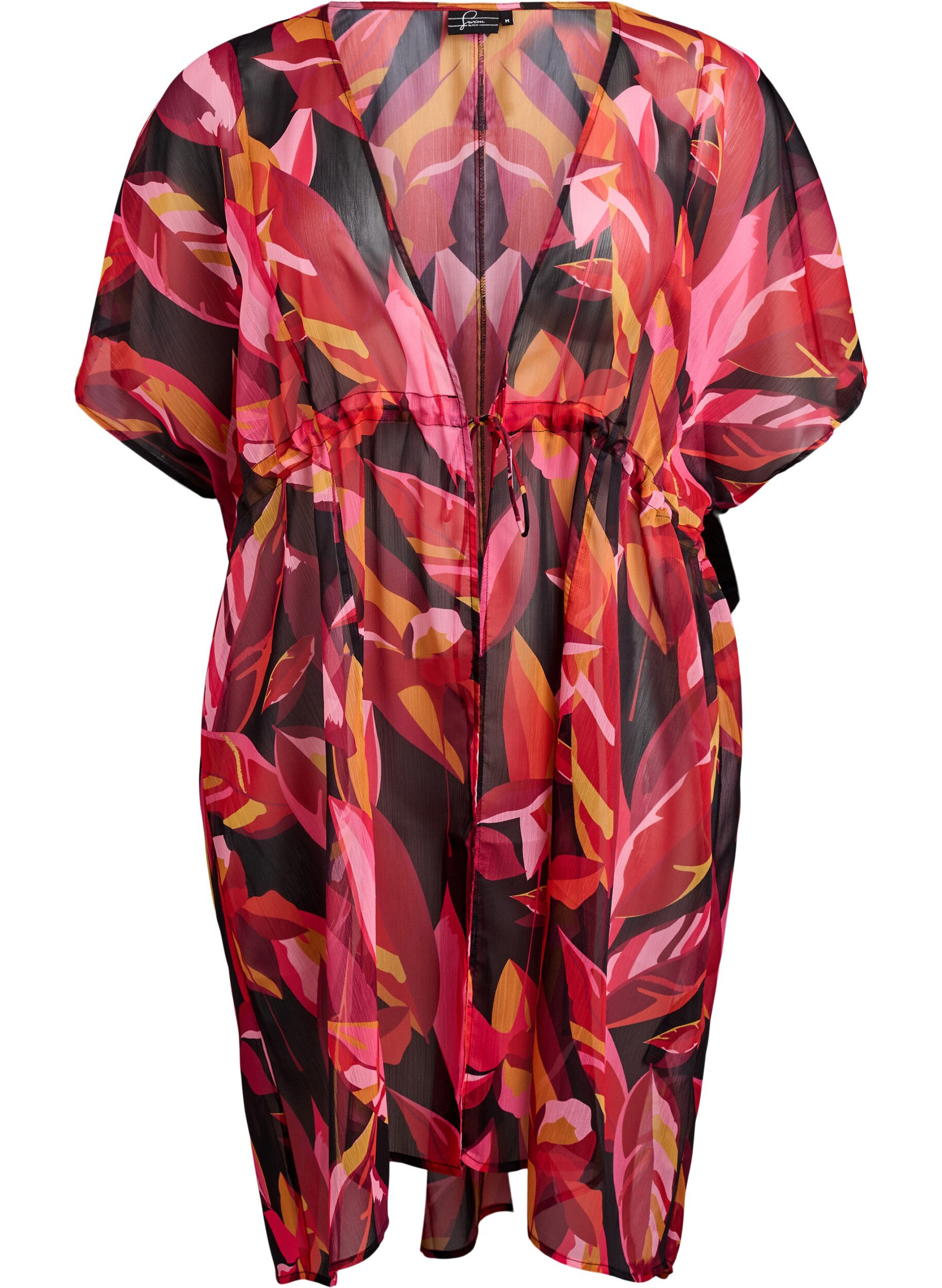 ZizziStrand-Kimono mit Druck, Rot, Packshot image number 0