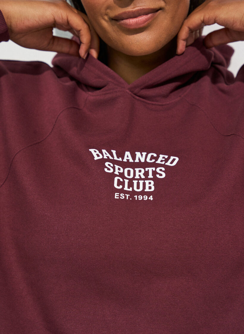Hoodie mit Brustaufdruck, Lila, Model image number 3