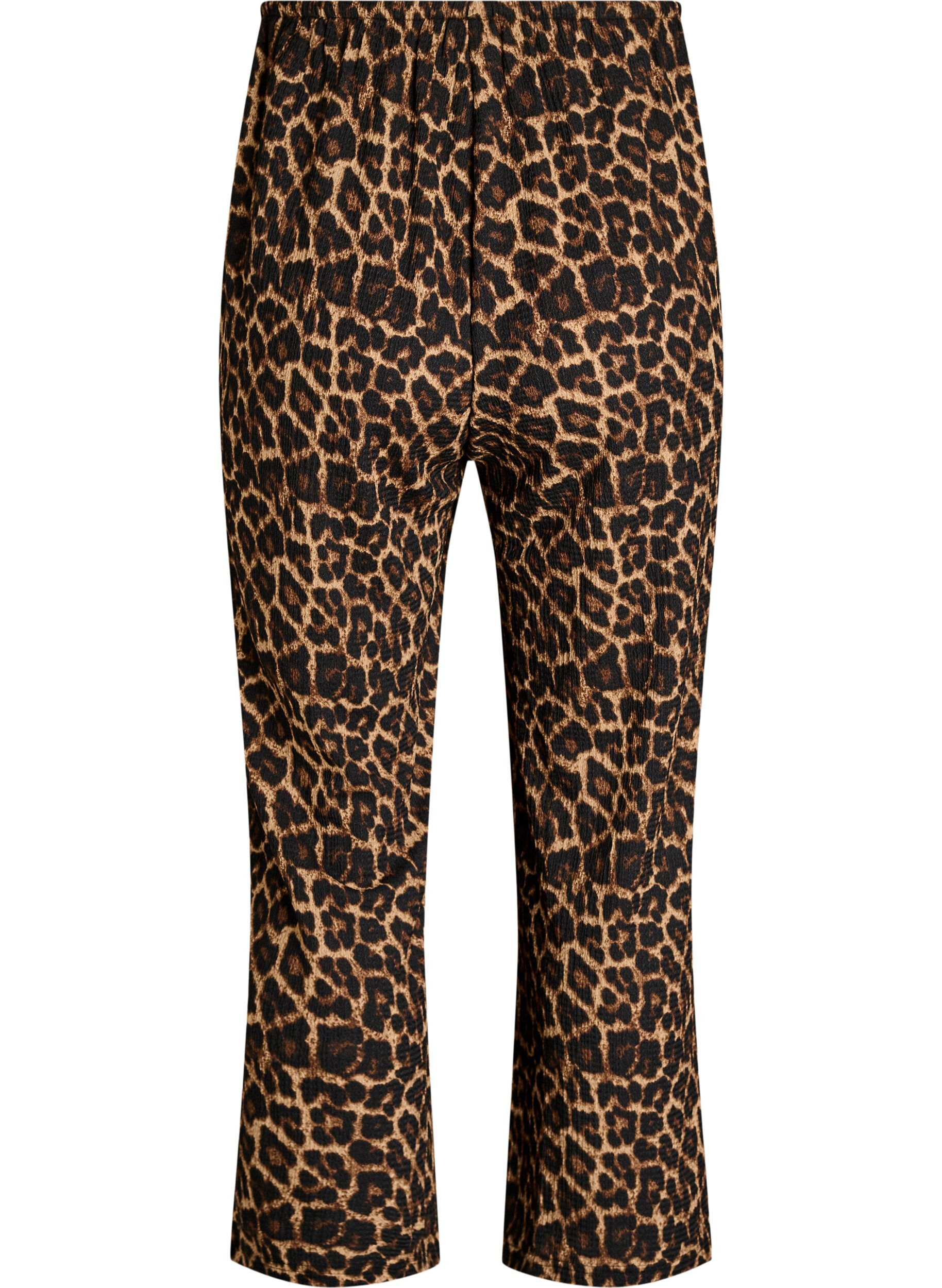 ZizziHose mit weitem Bein aus einem leichten strukturierten Stoff, Schwarz, Packshot image number 1