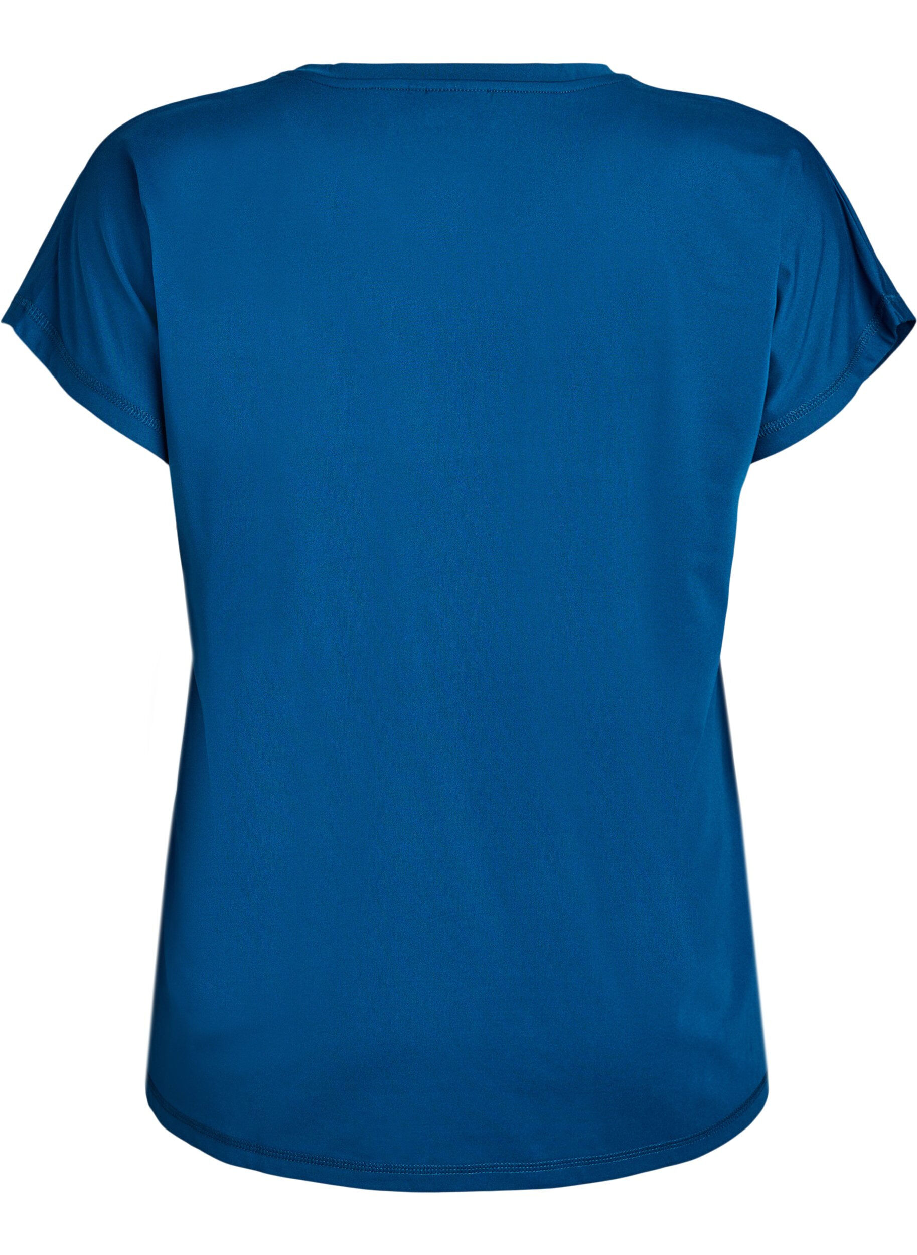 ZizziEinfarbiges Trainings-T-Shirt, Blau, Packshot image number 1