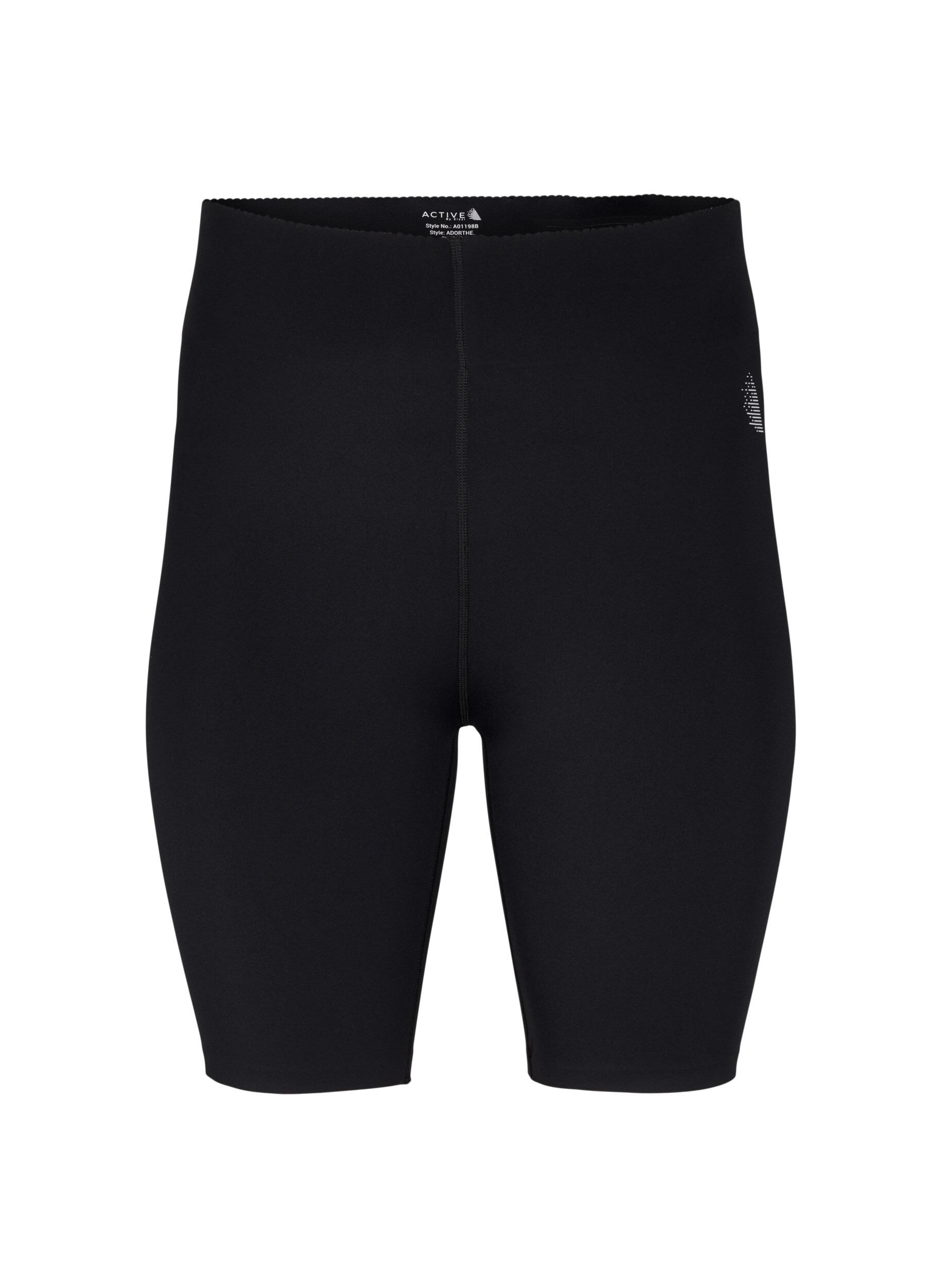 ZizziEng anliegende Trainingsshorts mit Tasche, Black, Packshot image number 0