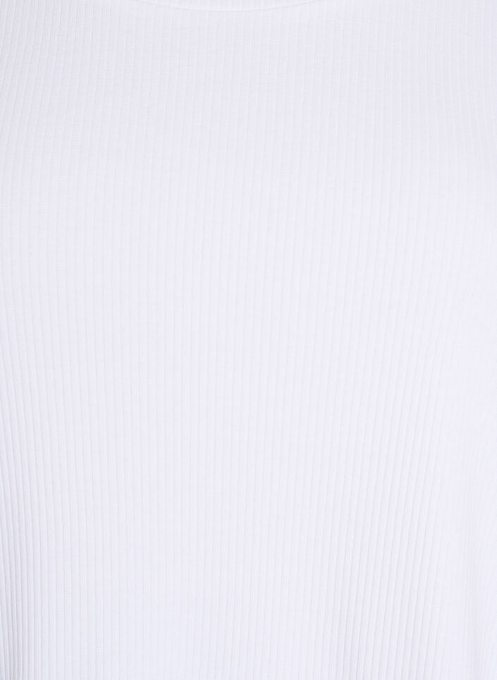 Bluse aus geripptem Jersey mit kurzen Ärmeln, Weiß, Packshot image number 2