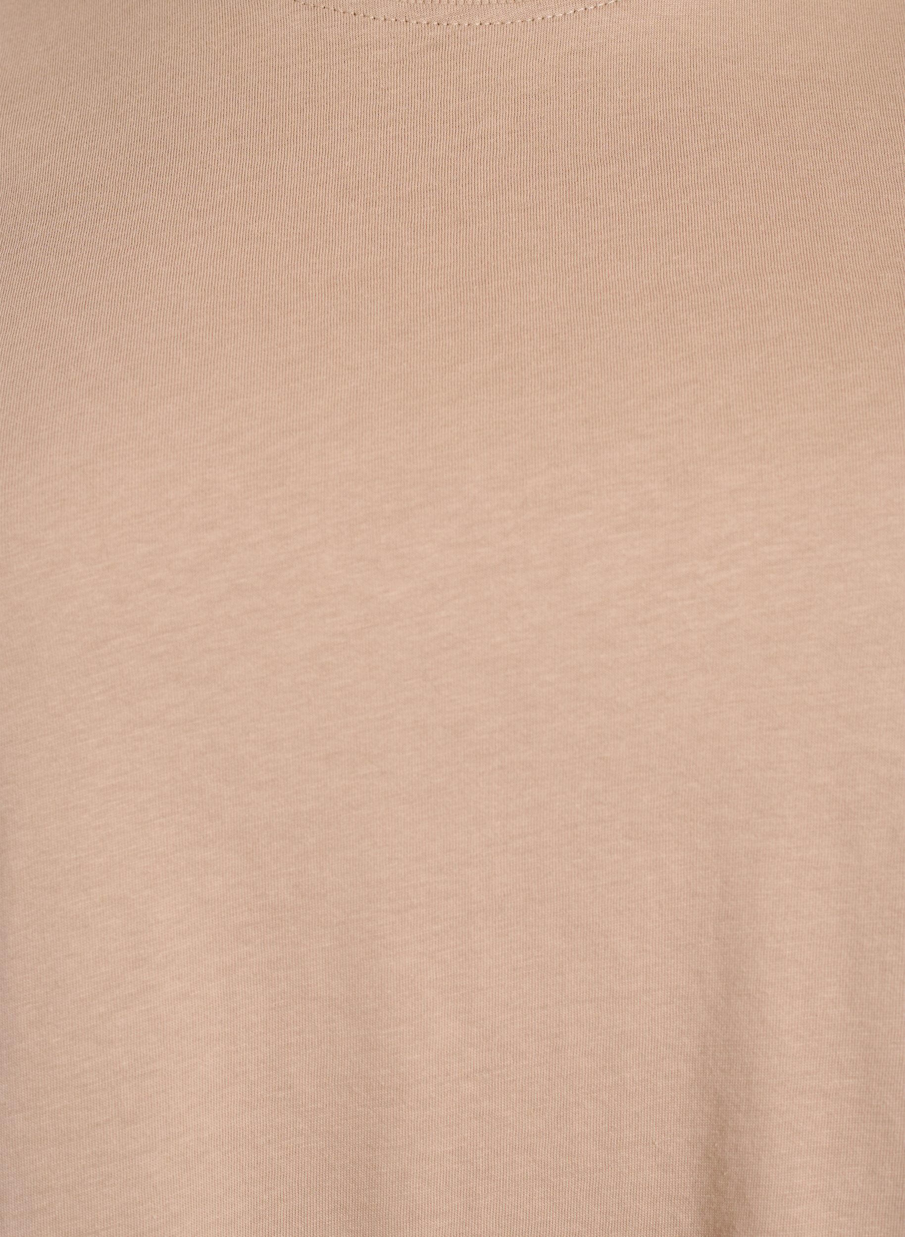 ZizziBasic-T-Shirt aus Baumwolle mit Rundhalsausschnitt, Beige, Packshot image number 2