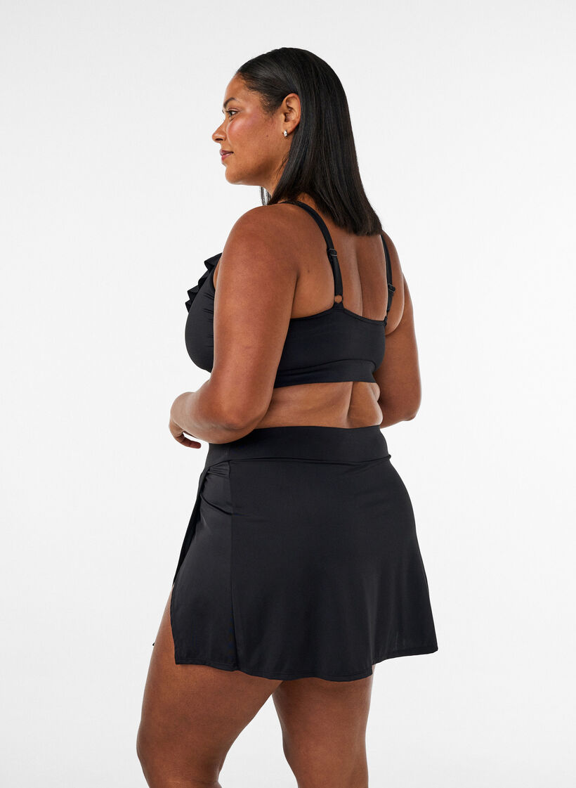 Bikinihose mit Slip und Wickeloptik, Schwarz, Model image number 1