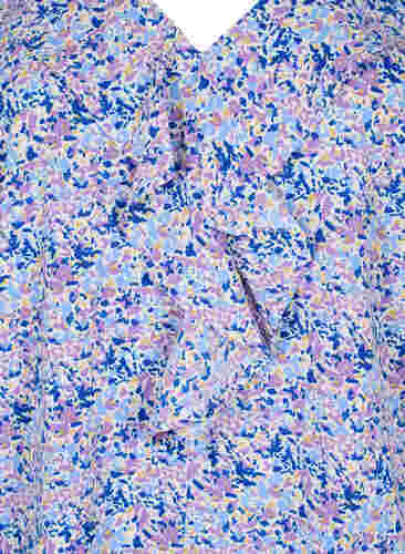 Bedruckte Bluse mit Rüschen, Purple Ditzy Flower, Packshot image number 2