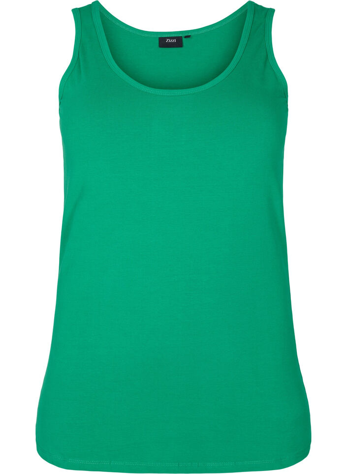 Einfarbiges basic Top aus Baumwolle, Jolly Green, Packshot image number 0