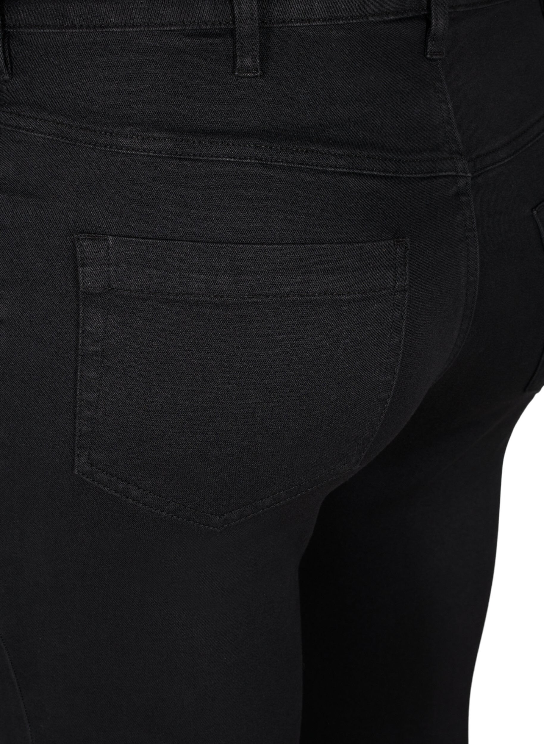ZizziExtra schmale Amy Jeans mit hoher Taille, Black, Packshot image number 3