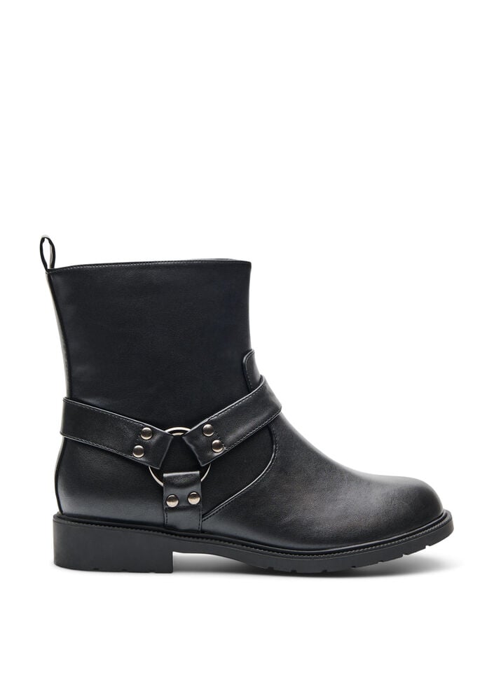Kurzer Bikerstiefel, Schwarz, Packshot