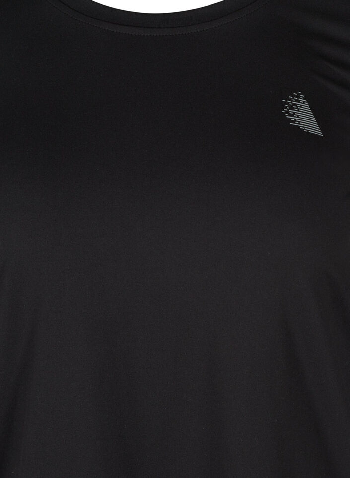 Trainingsshirt mit 3/4-&Auml;rmeln, Schwarz, Packshot