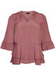 Bluse mit 3/4-&Auml;rmeln und R&uuml;schendetails, Rot, Packshot image number 0