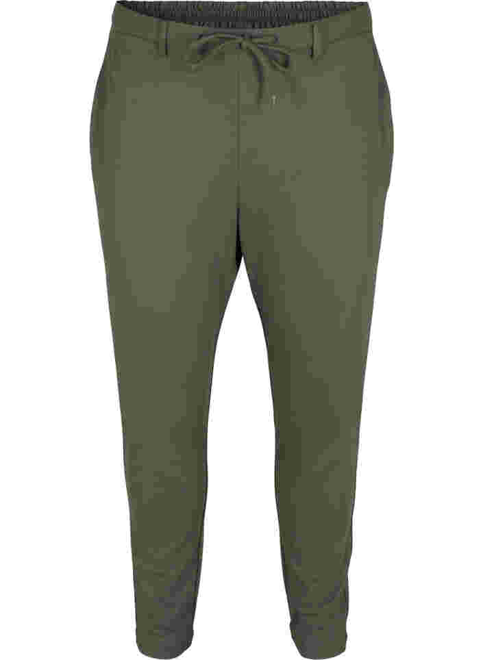 Cropped Hose mit Taschen und verstellbaren Schnüren, Thyme, Packshot image number 0