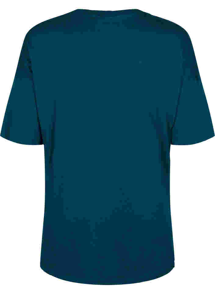 Baumwoll-T-Shirt mit Print, Deep Teal/Sea Pink, Packshot image number 1