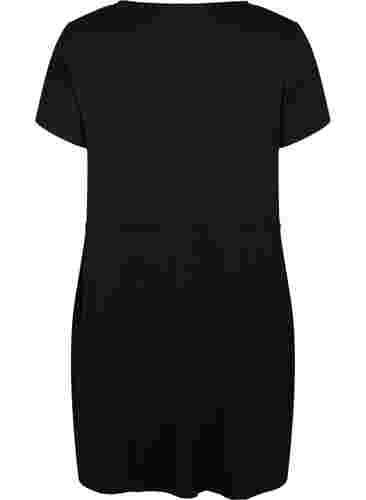 Kurzärmelige Tunika aus Baumwolle, Black, Packshot image number 1