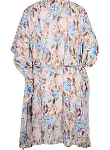 Kleid mit Blumenprint und Bindeband, Humus Flower AOP, Packshot image number 1