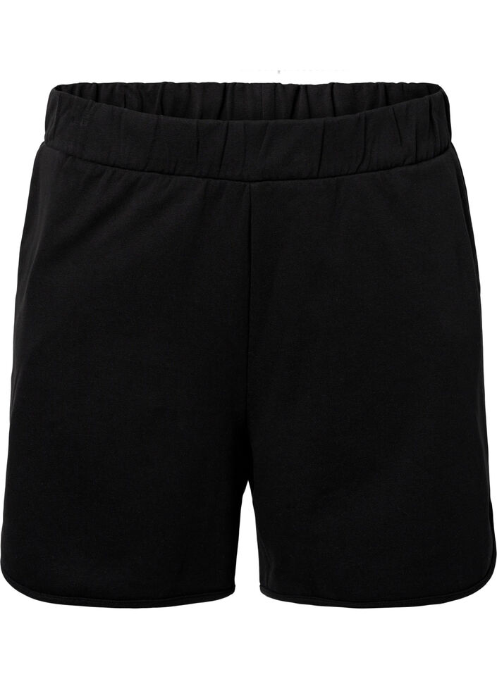 Einfarbige Shorts mit Taschen, Black, Packshot image number 0