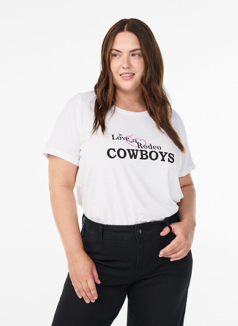 T-Shirt mit Print, Wei&szlig;, Model image number 0