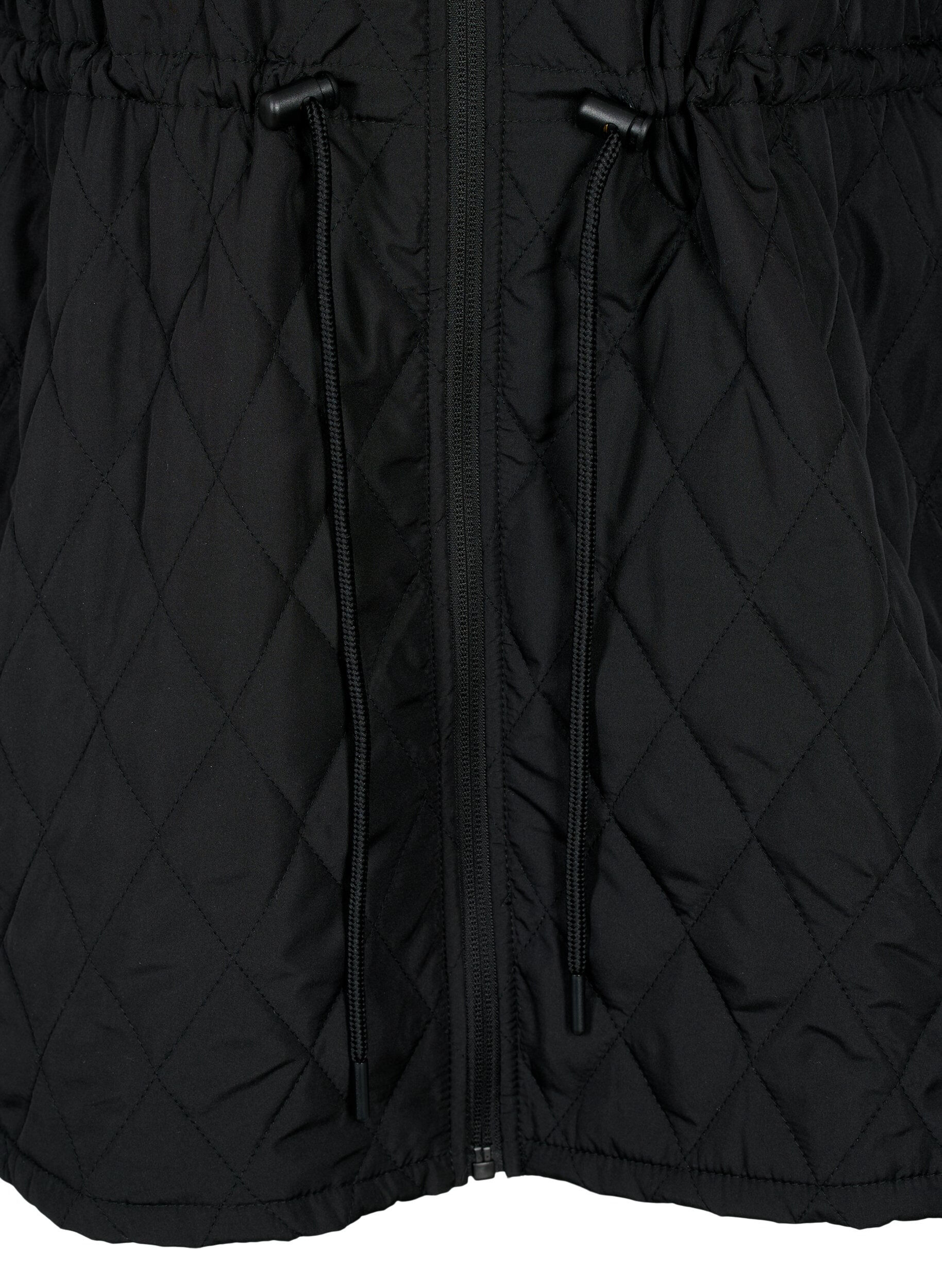 ZizziReflektierende Sportjacke mit verstellbarem Taillenbund, Black w. Reflex, Packshot image number 3