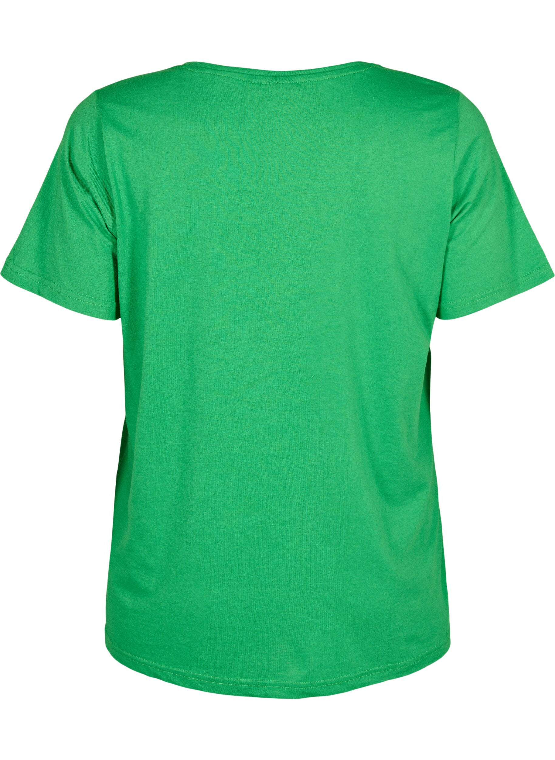 ZizziFLASH - T-Shirt mit V-Ausschnitt, Kelly Green, Packshot image number 1
