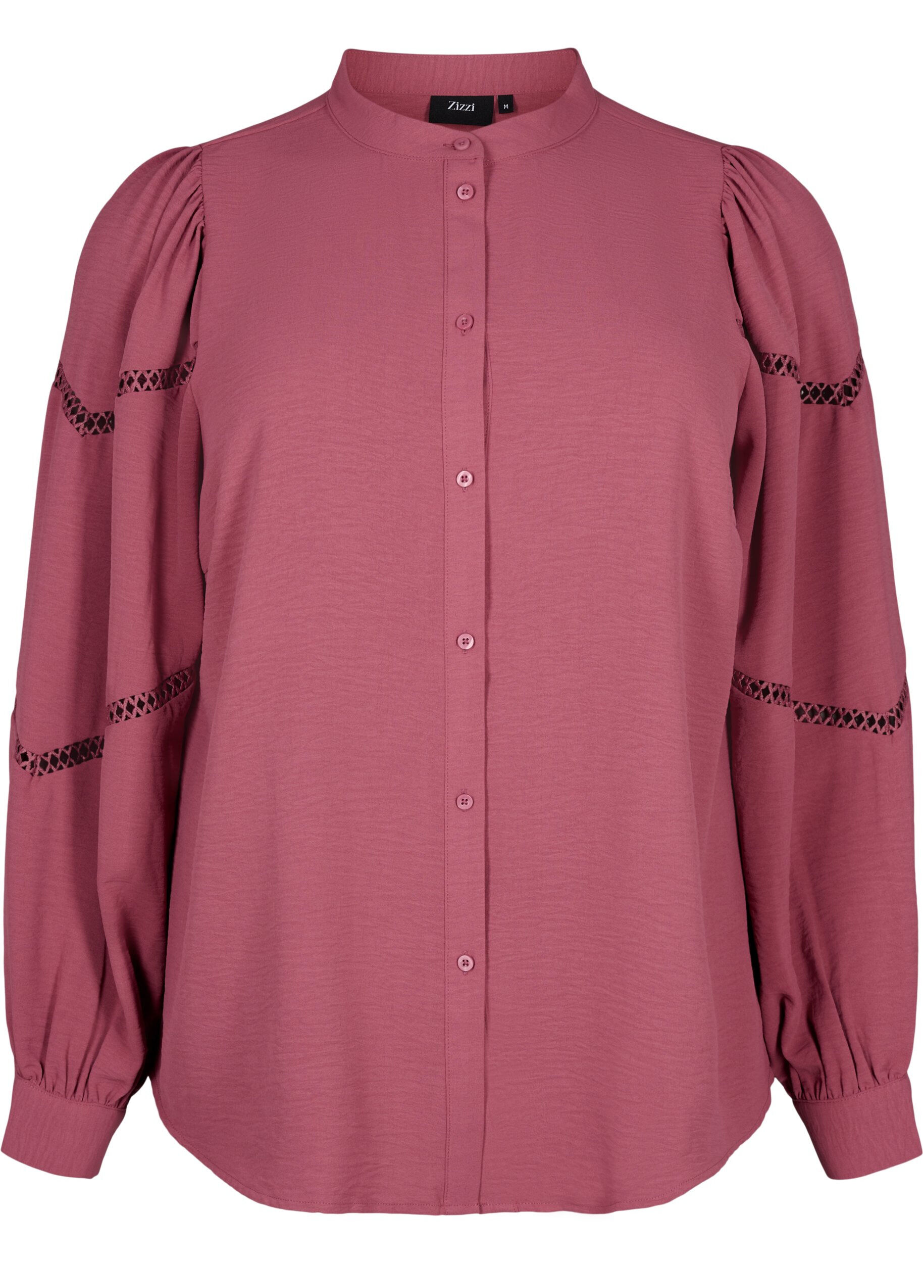 Zizzi Hemdbluse mit geh&auml;kelten Verzierungen, Dry Rose, Packshot image number 0