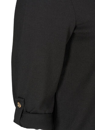 Bluse mit 3/4 Ärmeln und Reißverschluss, BLACK, Packshot image number 3