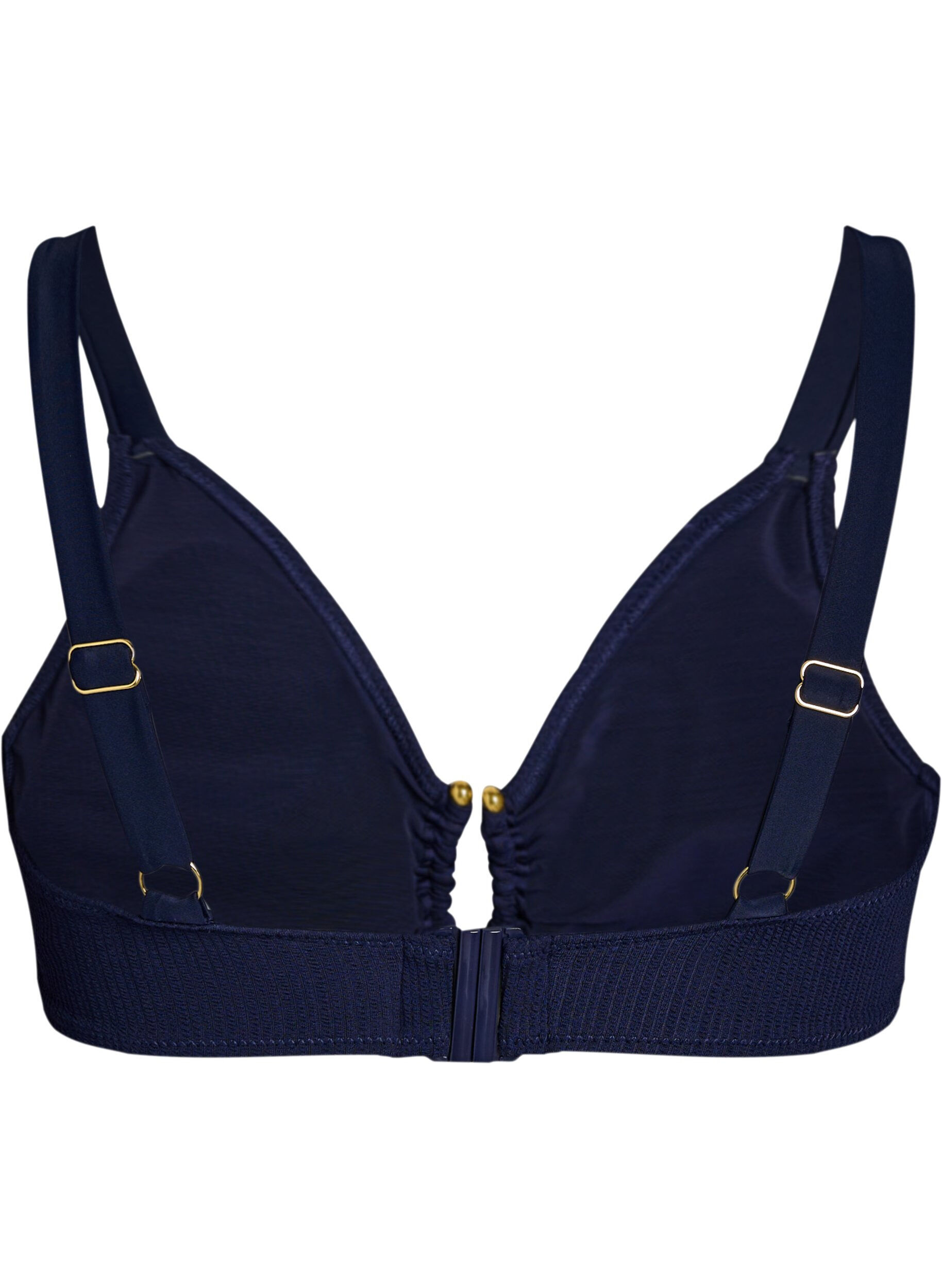 ZizziStrukturiertes Bikini Top mit Golddetail, Blau, Packshot image number 1