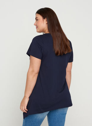 Kurzarm T-Shirt aus Baumwolle mit A-Linie, Night Sky STAR, Model image number 1