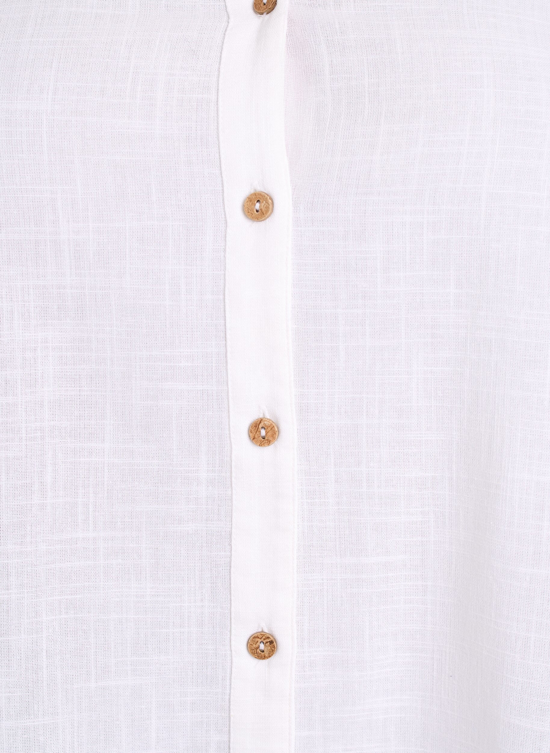 ZizziHemdbluse aus Baumwolle mit V-Ausschnitt, Wei&szlig;, Packshot image number 2