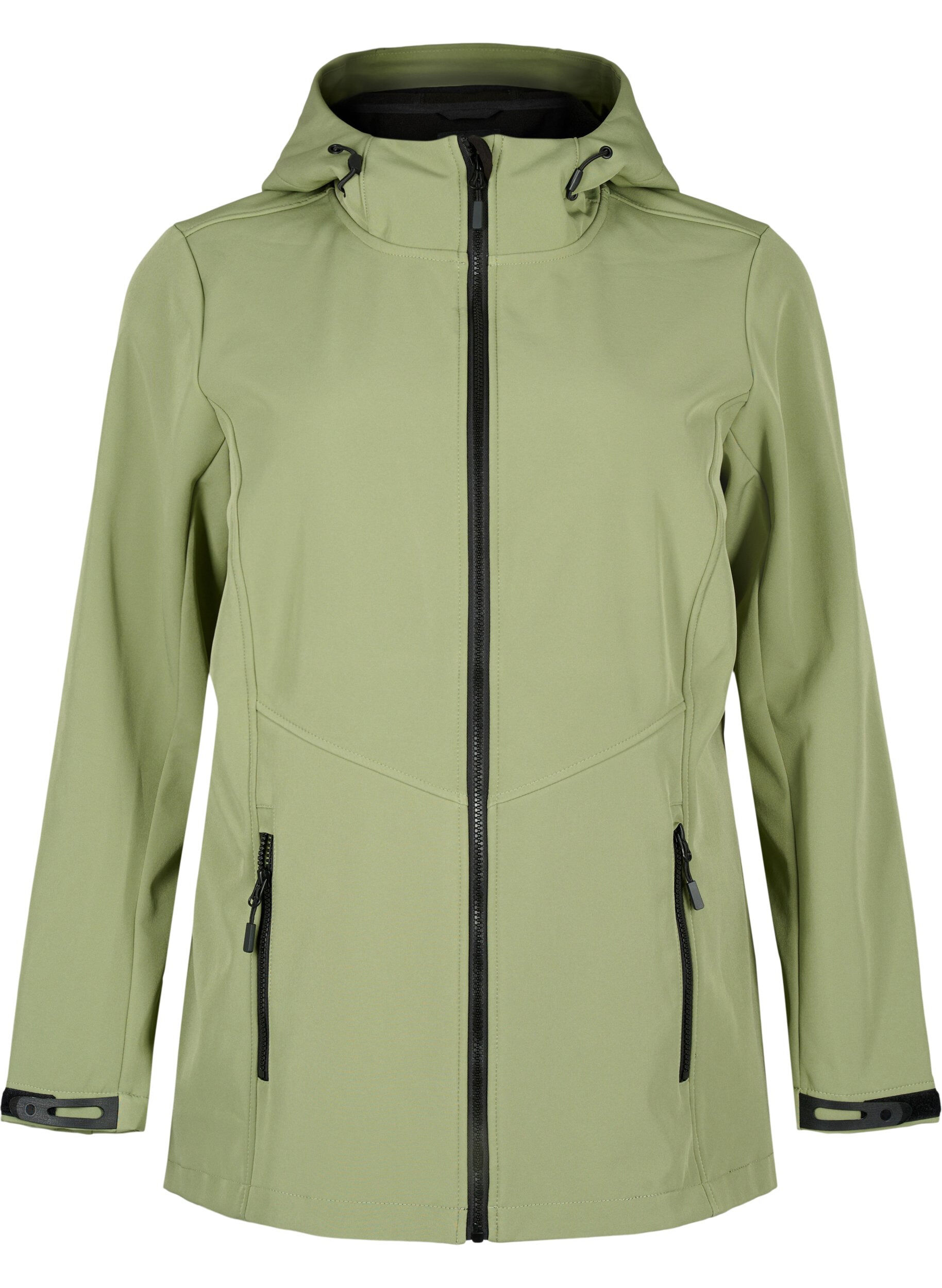 ZizziKurze Softshell-Jacke mit Taschen, Oil Green, Packshot image number 0