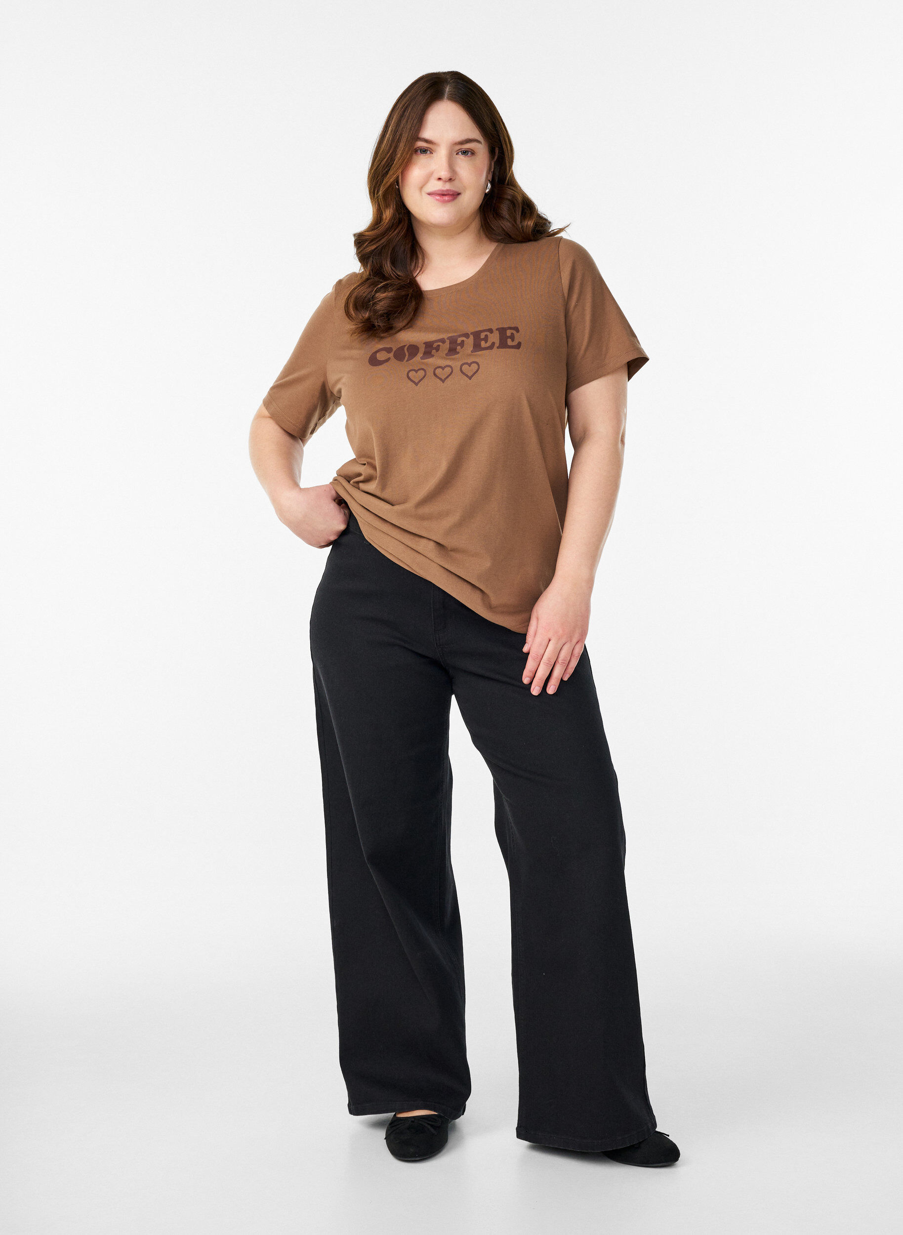 ZizziT-Shirt mit Print, Braun, Model image number 1