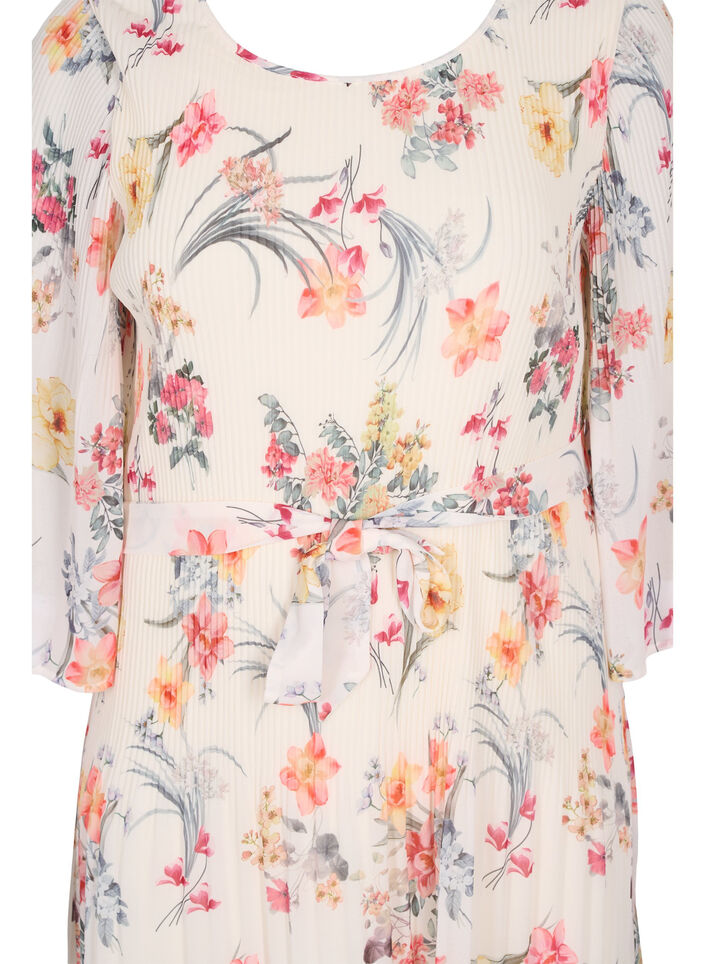 Plisseekleid mit Bindeband und Print, Sugar Swizzle Flower, Packshot image number 2